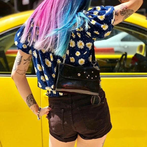 90’s -Inspired Black Vinyl Jelly Bag - Picture 7 of 9